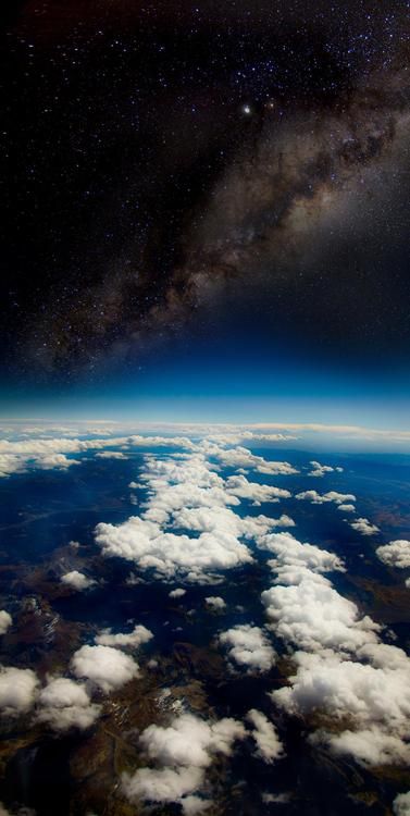 Earth. The picture was taken at 35,000 feet in the day time. STOP. Looking At The Stars, Stars In The Sky, Across The Universe, Earth From Space, Space And Astronomy, Deep Space, Of The Earth, Science And Nature, Milky Way