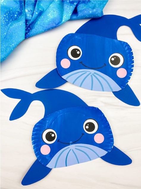 Blue Whale Craft Preschool, Whale Template Free Printable, Humpback Whale Craft, Whale Crafts For Preschool, Origami Dolphin, Dolphin Craft, Whale Craft, Seahorse Crafts, Sea Animal Crafts