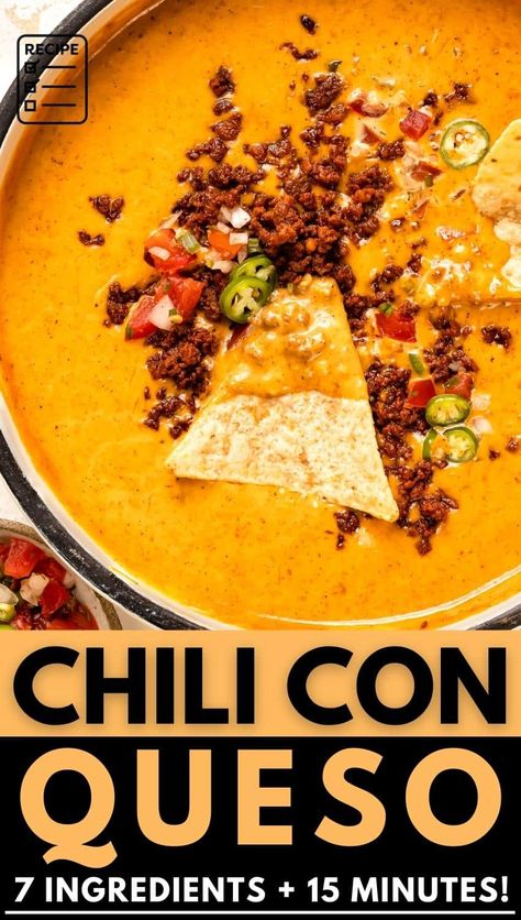 Chili Queso, Nacho Cheese Sauce With Meat, Chorizo Rotel Dip, American Cheese Queso Dip, Con Queso Dip, Chile Con Queso Recipe, Queso With Real Cheese, Queso Recipe With Meat, Chorizo Cheese Dip