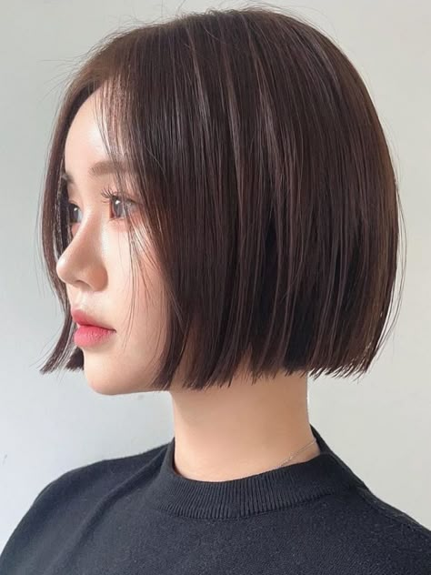 brunt Korean bob Asian Hair Bob, Short Bob Cut, Korean Short Hair, Asian Short Hair, Lob Hairstyle, Haircuts Straight Hair, Girl Short Hair, Short Hair Haircuts, Short Bob Hairstyles