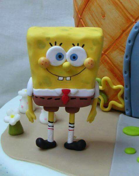 Clay Spongebob, Spongebob Clay, Spongebob Birthday Cake, Spongebob Cake, Spongebob Birthday, Clay Diy Projects, Fondant Decorations, Clay Crafts Air Dry, Diy Bottle Crafts