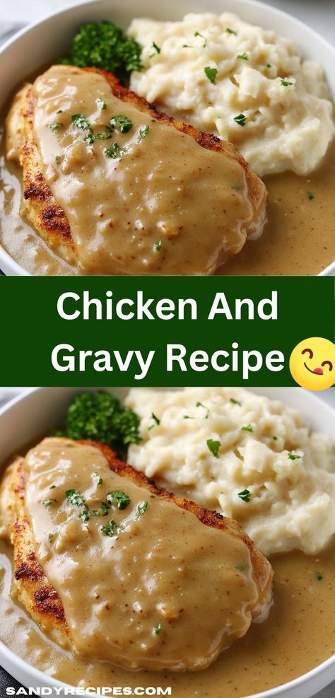 Searching for delicious dinner recipes? This Chicken and Gravy dish features mouthwatering flavors and simple preparation. It’s a satisfying option that brings everyone together at the dinner table, perfect for family gatherings. Skillet Chicken And Gravy, Chicken With Gravy Recipes, Chicken Thighs And Gravy, Chicken And Gravy Recipes, Gravey Recipe, Chicken Breast Gravy Recipe, Gravy And Chicken, Easy Chicken And Gravy, Stove Top Chicken Recipes