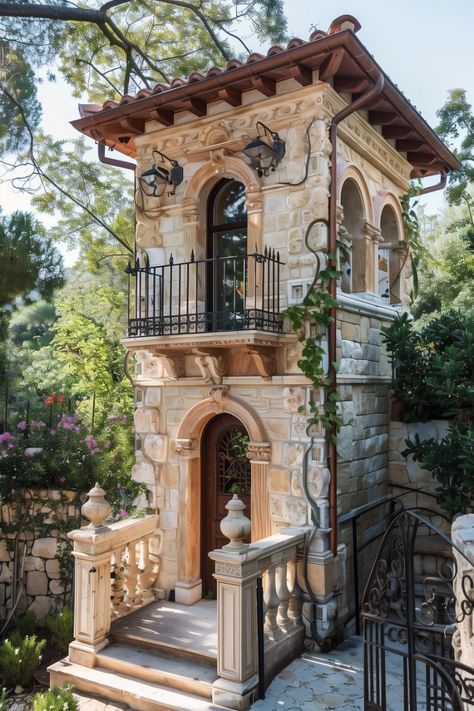 Small Castle House, Tiny Castle, Ingenious Ideas, Stone Castle, Tiny House Village, Castle Home, Tiny House Inspiration, Unusual Homes, Backyard Sheds