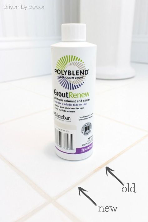 The only product I've found to solve the dilemma of how to get your grout clean and white. More info on how to use Polyblend Grout Renew in this post! #diy #cleaning #tips #tile #bathroom #bathrooms #grout Clean Grout On Tile Floors, Polyblend Grout, Polyblend Grout Renew, How To Make Tiles, How To Clean Grout, Grout Renew, Clean Grout, Homemade Toilet Cleaner, Cleaning Bathroom