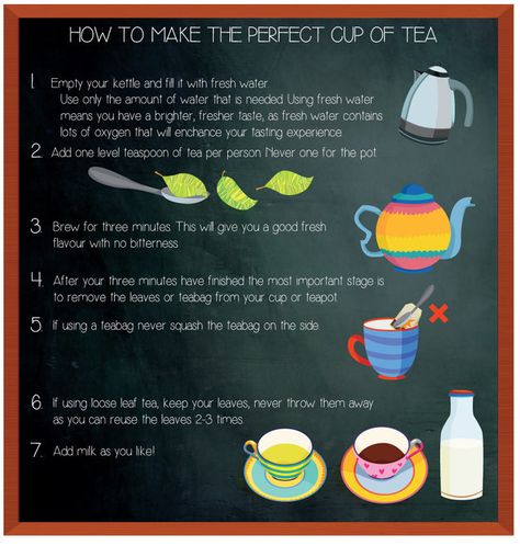 So, here is how to make the perfect cup of tea: | 17 Ways You're Drinking Your… Tech Clothes, Tea Facts, Vintage Tea Rooms, Tea Gardens, Lazy Afternoon, Food Infographic, Perfect Cup Of Tea, Cuppa Tea, Steeped Tea