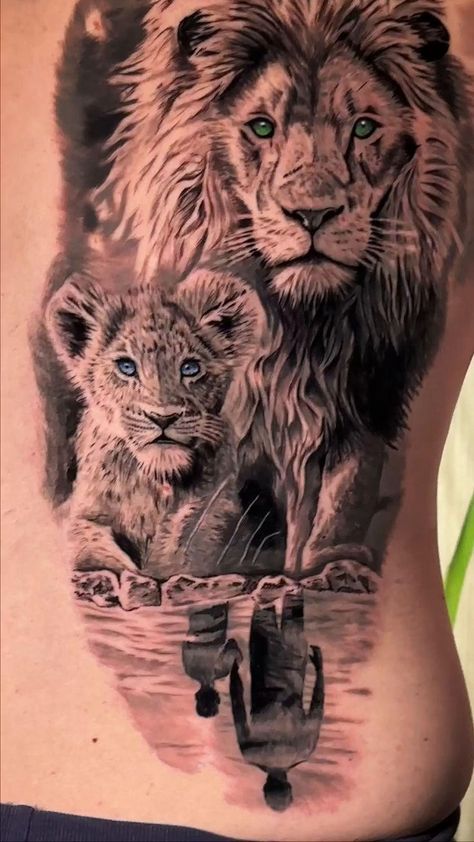 Fatherhood Symbol Tattoo, Lion Son Tattoo, Father Son Tattoo Design, Remi Tattoo, Lion And Cub Tattoo Father, Lioness And Cubs Tattoo Mothers, Father And Son Tattoo Ideas, Father Son Tattoo Ideas, Lion And Cub Tattoo