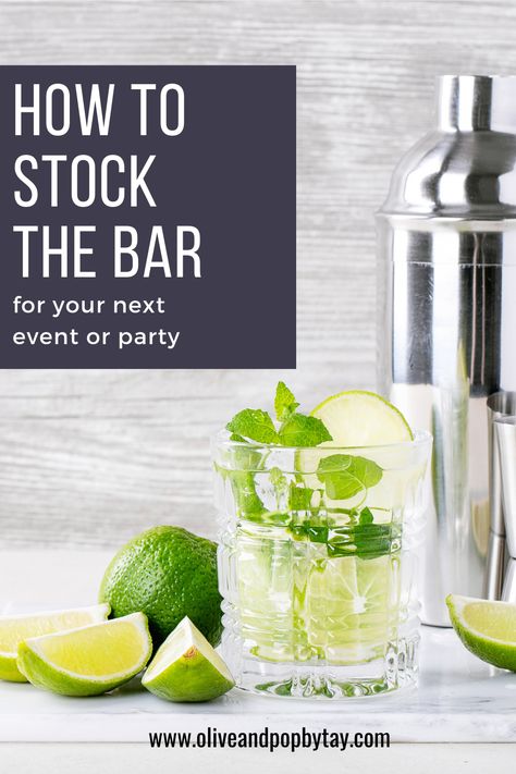 Stocking the bar can be a difficult task - knowing which bar tools you need is tough, knowing how much liquor, wine, beer and ice is even tougher. Here's your complete guide to stocking your home bar for your next event or party.