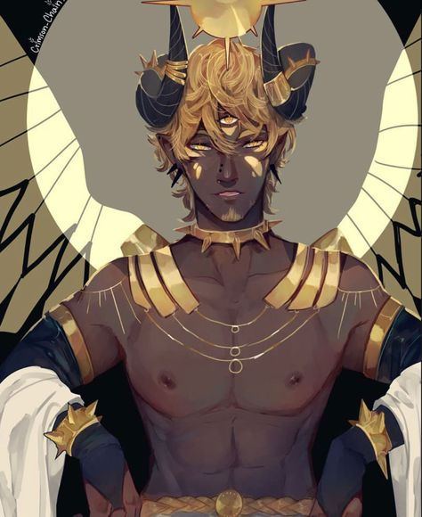 Blonde Demon Male, Incubus Demon Male, Male Angel, Black God, Anime Monsters, Alternative Art, Black Anime Characters, Character Design Male, Gods And Goddesses