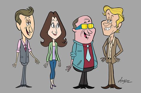 HBO's The Ricky Gervais Show Character Designs on Behance Craig Kellman, Guy Character Design, Ricky Gervais Show, Celebrity Cartoon, Guy Character, Cartoon Inspiration, Show Character, Ricky Gervais, Character Model Sheet