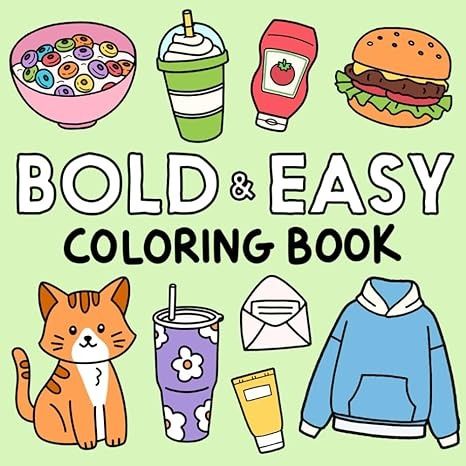 Amazon.com: Easy & Bold: Simple and Relaxing Coloring Book for Adults and Kids: 9798320108063: Kay, Lauren: Books Coloring Book Cover Design, Coloring Book Cover, Amazon Coloring Books, Coco Wyo, Christmas Gifts For Teenagers, Food And Snacks, Christmas Board, Easy Coloring, Detailed Coloring Pages