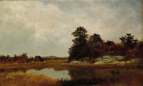 John Frederick Kensett | October in the Marshes | American | The Metropolitan Museum of Art October Painting, Fall Artwork, Artwork Wallpaper, Hudson River School, Fall Art, Fall Wall Art, Farmhouse Art, Autumn Landscape, Vintage Painting