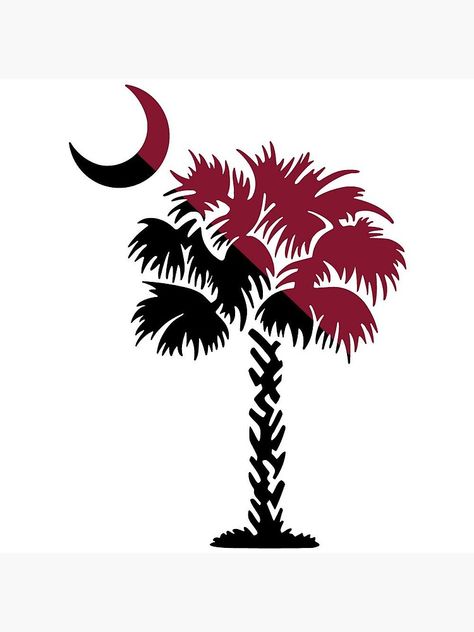 South Carolina Tattoo, Sc Logo, Moon Decal, Tree Outline, Palmetto Tree, Skull Stencil, Tree Sticker, Tree Decals, Tree Clipart