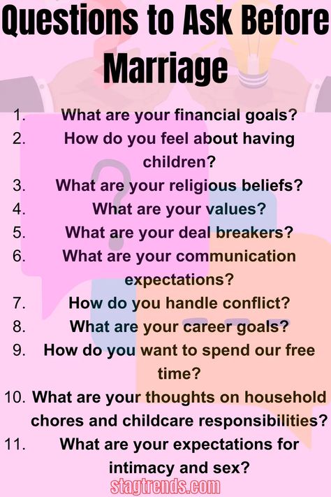 Questions to Ask Before Marriage 101 Questions To Ask Before Engagement, Pre Marriage Questions, Things To Discuss Before Marriage, Questions Before Marriage, Premarital Counseling Questions, Questions To Ask Before Marriage, Romantic Questions For Couples, Counseling Questions, Vows Quotes