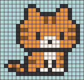 Cross Stitch Keychain Pattern, Cat Alpha Pattern, Graph Crochet, Easy Pixel Art, Pixel Art Templates, Pixel Drawing, Diy Perler Bead Crafts, Pixel Crochet, Animal Poster