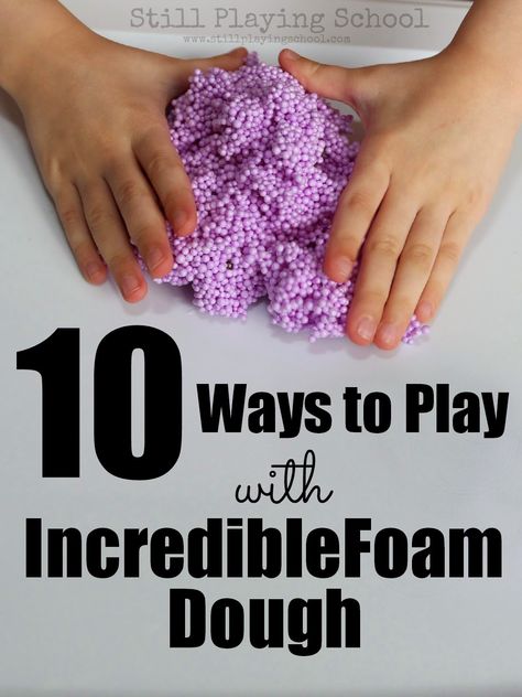 Still Playing School: 10 Ways to Play with IncredibleFoam - A Review & Giveaway Play Foam Activities, Foam Dough, Play Foam, Sensory Dough, Dough Ideas, Group Ideas, Busy Bees, Online Degree, Children Play