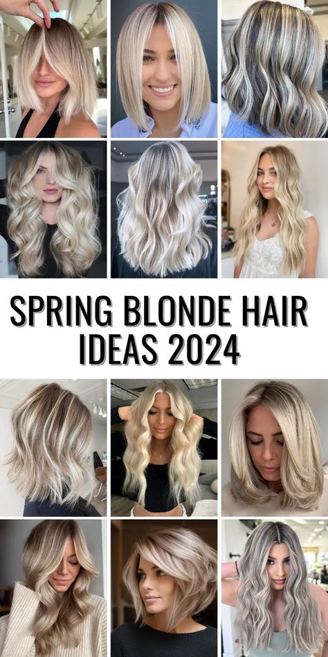 31 Spring Blonde 2024 - Top Coloring Ideas for an Updated Look Blonde Medium Layered Hair, Blonde Hair Ideas 2024, 2024 Summer Blonde Hair Trends, Bright Blonde Medium Length Hair, Trendy Blonde Hair 2024, Summer Blonde Hair 2024, Blonde Hair Color Ideas For Summer 2024, 2024 Summer Hair, Blonde 2024 Trends