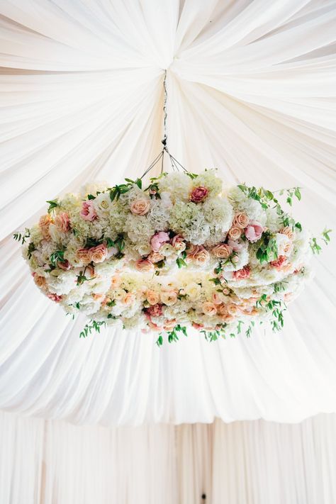 Wedding Backdrop Flowers, Flower Chandelier Wedding, Backdrop Flowers, Chandelier Wedding, Flower Ceiling, Romantic Wedding Receptions, Wedding Chandelier, Flower Chandelier, Floral Chandelier