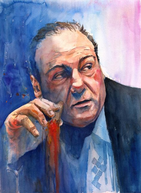 The Sopranos Painting, The Sopranos Art, Sopranos Artwork, Tony Soprano Art, Mafia Art, Sopranos Poster, Pencil Portrait Drawing, Gangster Movies, Movies Posters