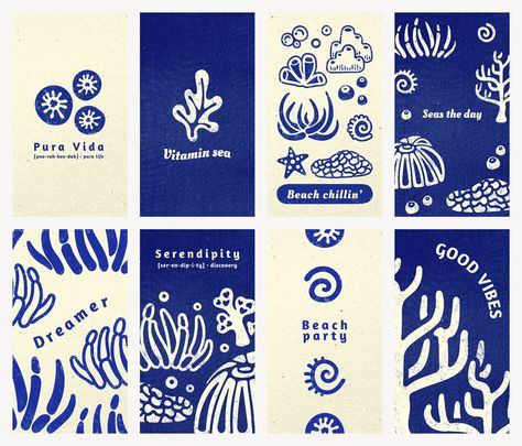 Ocean story template, blur marine life design psd set | premium image by rawpixel.com / Tang Clean Ocean Poster, Coastal Aesthetic Graphic Design, Ocean Presentation Design, Ocean Design Ideas, Ocean Branding Design, Underwater Graphic Design, Marine Graphic Design, Beachy Graphic Design, Coastal Graphic Design