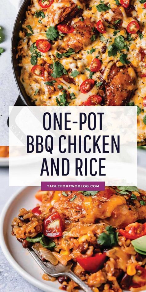 Weeknight Dinner Easy Families Chicken, One Pan Meals Healthy Easy Dinners, Best One Dish Meals, Healthy Dinner One Pot Meals, Easily Dinner Recipes, Meals With Bbq Chicken, Dinner Recipes One Pan, Pot Meals, Bbq Chicken Meal Ideas