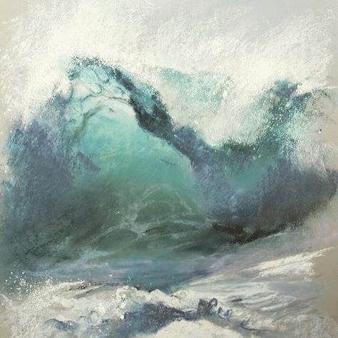 Seascapes Art, الفن الرقمي, Seascape Art, Wave Painting, Art Pastel, Sea Painting, Wave Art, Sea Art, Ocean Painting