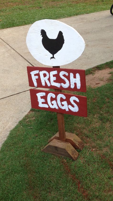 Fresh eggs for sale Fresh Eggs Sign Diy, Chicken Eggs For Sale Signs, Egg Selling Stand Diy, Eggs For Sale Stand, Eggs For Sale Sign, Fresh Egg Stand, Egg Stand Roadside Diy, Self Serve Egg Stand, Egg Stand Roadside