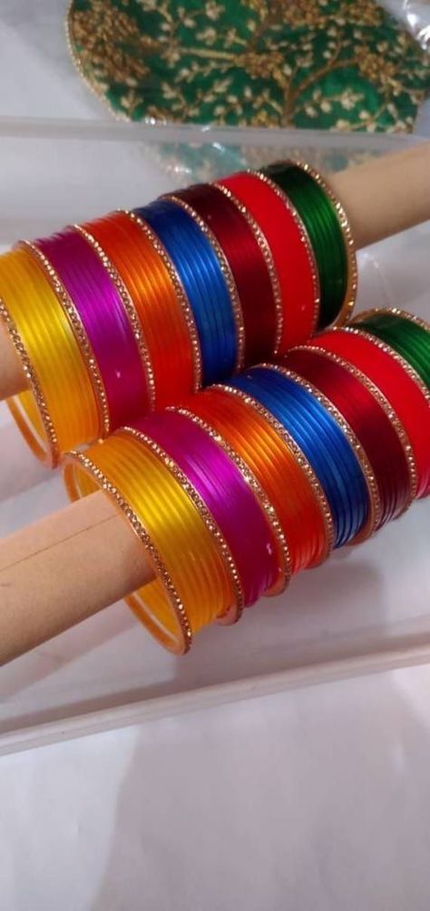 Multicolour Bangles Set, Golden Set Design, Red Bangles Set Bridal, Glass Bangles Pakistani, Chudiyan Bangles, Orange Bangles, Yellow Bangles, Fancy Bangles, Golden Bangles