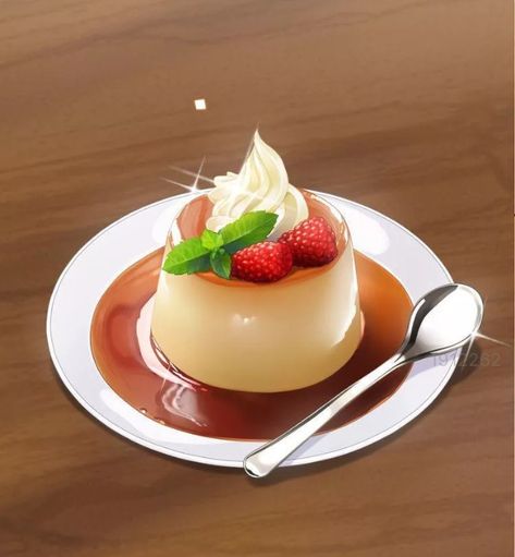 pinterest ─ acethethicc Anime Sweets Food, Anime Desserts, Dessert Anime, Japanese Food Illustration, 귀여운 음식 그림, Food Artwork, Food Sketch, Food Cartoon, Food Wars