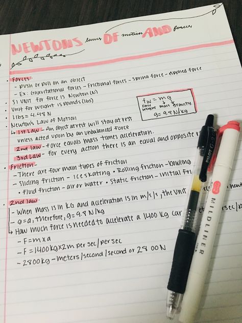 Newtons Law Of Motion Notes, Motion Notes Physics Class 9 Aesthetic, Newtons Laws Of Motion Notes, 8th Grade Science Notes, Physics Notes Ideas, Study Notes Ideas Layout, Uni Organisation, Zoology Notes, Neat Notes