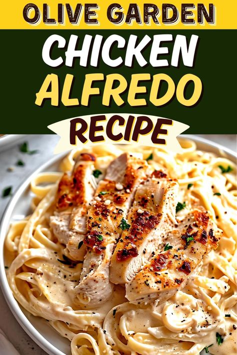 Try this creamy, stunning, and scrumptious copycat Olive Garden Chicken Alfredo the next time you need a quick and easy dinner to impress. Copycat Olive Garden Chicken Alfredo, Easy Dinner To Impress, Olive Garden Chicken Alfredo, R3 Recipes, Olive Garden Chicken Alfredo Recipe, Dinner To Impress, Copycat Olive Garden Chicken, Chicken Breast Oven Recipes, Chicken Alfredo Fettuccine Recipe