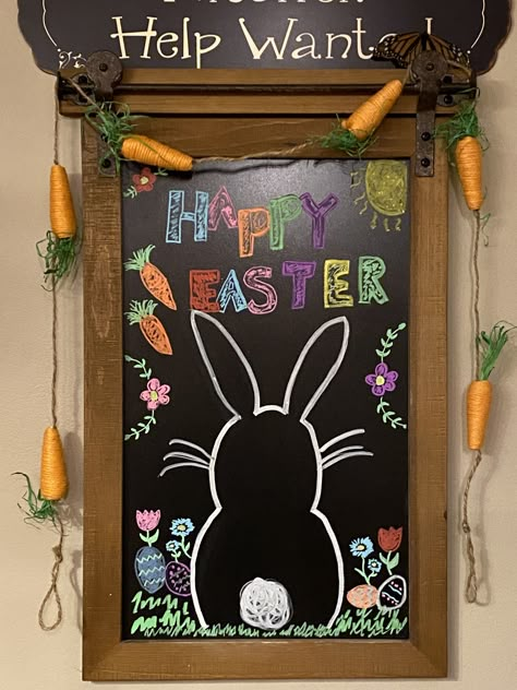 Cute Easter Chalkboard Ideas, Chalk Marker Board Ideas, Easter Chalkboard Ideas Easy, Easy Easter Chalkboard Art, Easter Whiteboard Ideas, Easter Blackboard Ideas, Easy Spring Chalkboard Art, Happy Easter Chalkboard Art, Easter Chalkboard Ideas