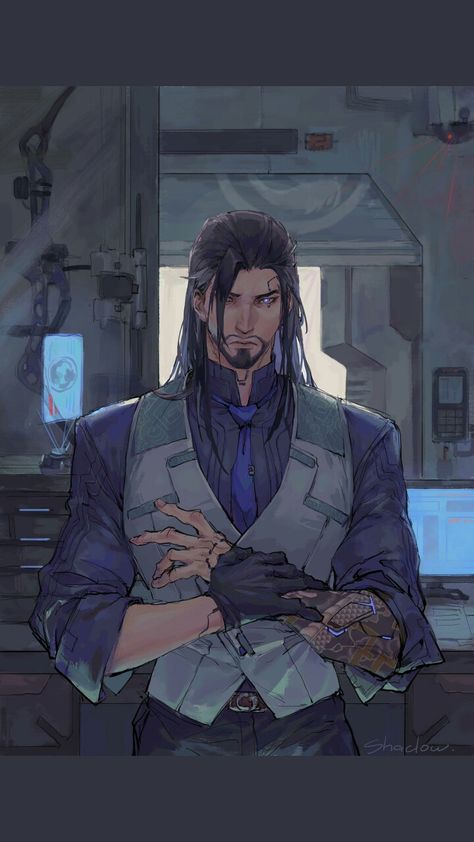 Mafia Character Design Male, Modern Male Character Art, Older Anime Man, Cyberpunk Oc Male, Genji Hanzo, Cyberpunk Character Design, Cyberpunk Male, Overwatch Hanzo, Hanzo Shimada