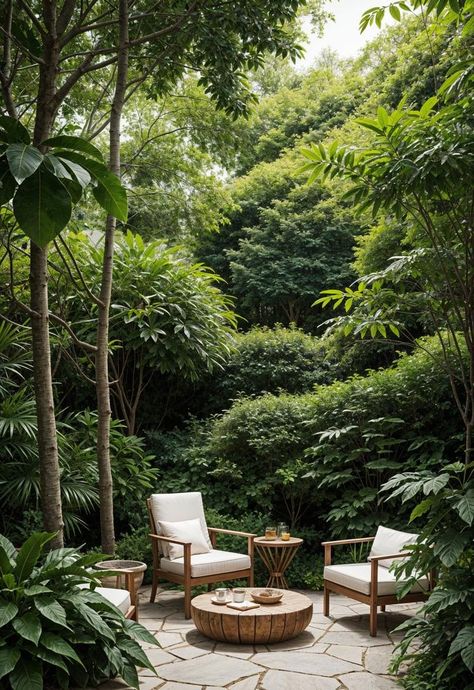 27 Dream Garden Ideas for Your Ultimate Backyard Oasis 11 Small Green Backyard, Willow Tree Garden Backyards, Lush Landscape Design, Wooded Backyard Landscaping, Inside Garden Room, Dream Garden Ideas, Backyard Architecture, Resort Garden, Garden Australia