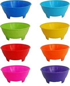 Amazon.com: 8 Set Salsa Bowls For Mexican Party - 20 oz Guacamole Serving Bowls For Taco Bar Containers - Molcajete De Plastico Mexicano - Fiesta Chip And Dip Guac Bowls - Salseros Mexicanos - Dipping Sauce Cups : Home & Kitchen Salsa Bowls For Party, Mexican Chips, Nye 2023, Mexican Colors, Salsa Guacamole, Salsa Bowls, Taco Party, Mom Party, Chip And Dip Bowl