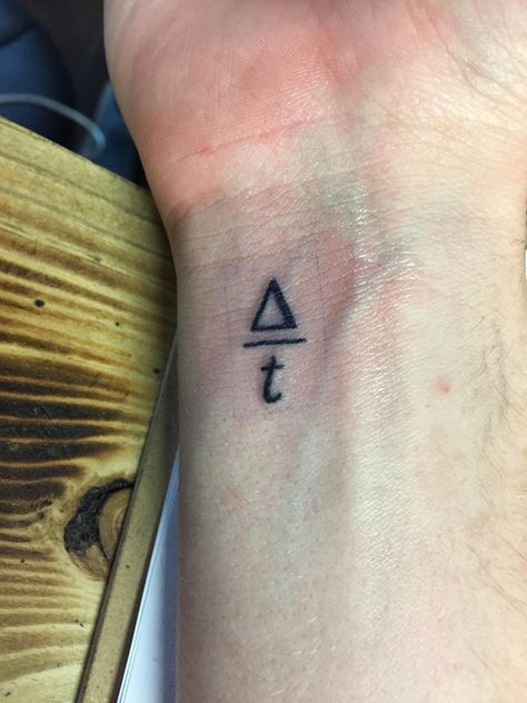 Symbol For Change, Delta Tattoo, Physics Tattoos, Equality Tattoos, Change Tattoo, Chemistry Tattoo, Science Tattoo, Science Tattoos, Men Tattoos