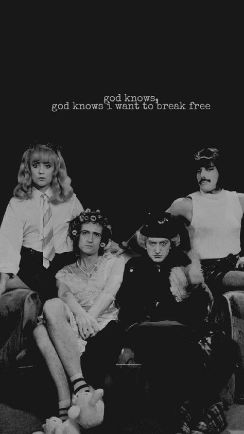 Queen in their “I Want To Break Free” outfits 😆 Queens Wallpaper, Band Photography, Freddy Mercury, Queen Aesthetic, Queen Love, Rami Malek, Queen Photos, Band Wallpapers, Roger Taylor