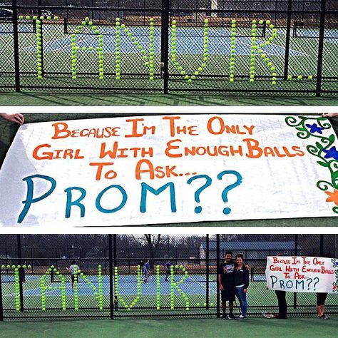 Tennis Promposal, Cute Hoco Proposals, Country Prom, Funny Prom, Cute Homecoming Proposals, Cute Prom Proposals, Asking To Prom, Dance Proposal, Dance Themes