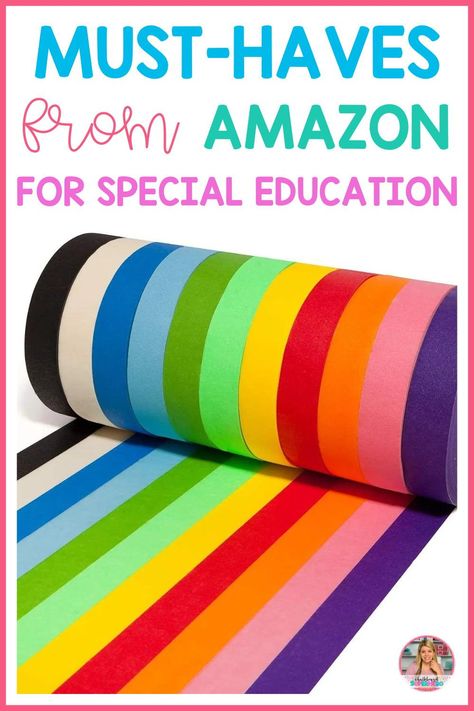 Are you setting up your classroom for the beginning of the school year? You won’t want to miss this blog post, that includes my life of Amazon must haves for teachers that you can use in your self contained classroom. All of these classroom resources are items that I use in my own special education classroom, like task boxes, washi tape, paper cutter, fidget toys, dry erase pockets, laminators and so much more. Check out all of my special education classroom must have here. Special Day Classroom Set Up, Ebd Classroom Elementary, Special Education Room Decor, Dry Erase Pocket Ideas, Sensory Corner Classroom Special Education, Special Education Supplies, First Year Special Education Teacher Must Haves, Self Contained Middle School Classroom, Resource Teacher Classroom Setup