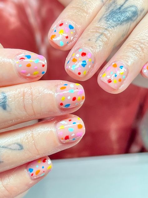 Terrazzo Nails, Convenience Store Products, Rainbow, Nails