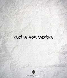 Acta, Non Verba | Deeds not Words Tattoo Calligraphy, Deeds Not Words, Viking Tattoo Symbol, Simple Tattoos For Guys, 3 Tattoo, E Words, Daily Wisdom, Sweet Nothings, Inside Jokes