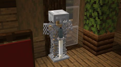 Armor Stand Minecraft, Minecraft Armor Stand Ideas, Minecraft Details, Armor Stand, Minecraft Village, Village Ideas, Minecraft Blocks, Minecraft Crafts, Texture Packs