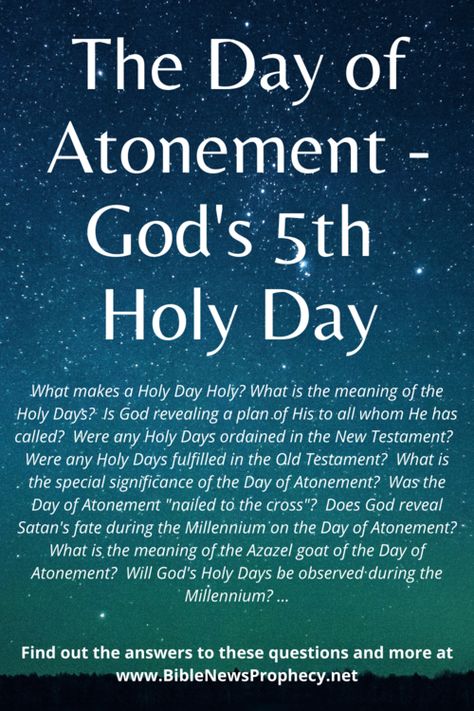 The Day of Atonement - God's 5th Holy Day — Bible News Prophecy Radio Day Of Atonement For Kids, Bible Questions And Answers, Million Man March, Day Of Atonement, Bible Questions, Bible Topics, Bible Stuff, Bible Study Guide, The Old Testament