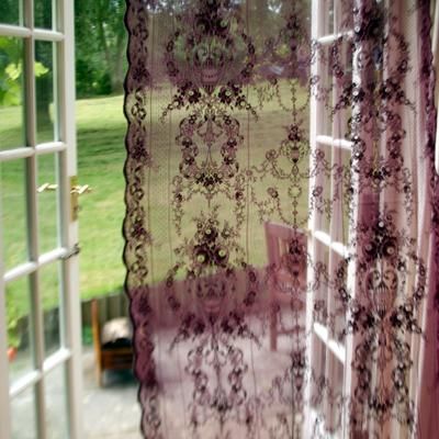 Vintage Purple Curtains, Studio Decorating, Vintage Lace Curtains, An Open Window, Interior Boho, Drop Cloth Curtains, Bohol, Linens And Lace, Lace Curtains