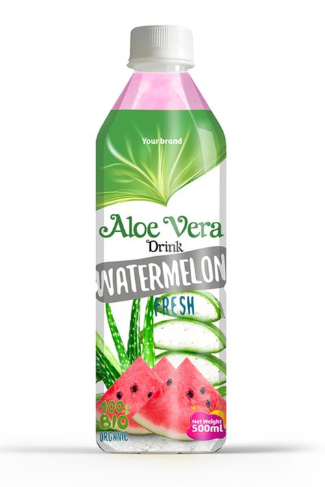 ALOE VERA DRINK WATERMELON 500ML PET BOTTLE Aloe Vera Drink, Aloe Plant, Pet Bottle, Private Label, Aloe Vera, Watermelon, Water Bottle, Drinks, Pet