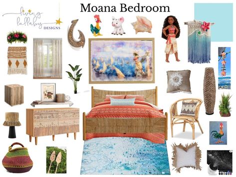 Bedroom design for the Moana lover. Free curated kid's room with links and shopping list. Themed furniture, art, bedding, accessories, etc Moana Themed Bathroom, Moana Themed Room, Moana Bedroom Ideas, Moana Bedroom, Moana Room, Christmas Cookies Decorated, Room Stuff, Ocean Themes, Cookies Decorated