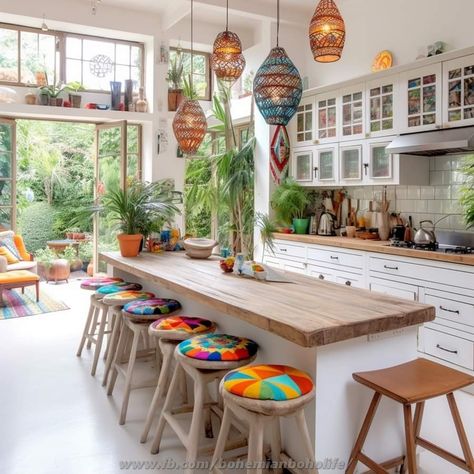 Hippie Kitchen, Boho Style Decor, Bohemian Kitchen, Mexican Home Decor, Eclectic Kitchen, Boho Kitchen, Dream House Decor, Kitchen Style, Dream Home Design