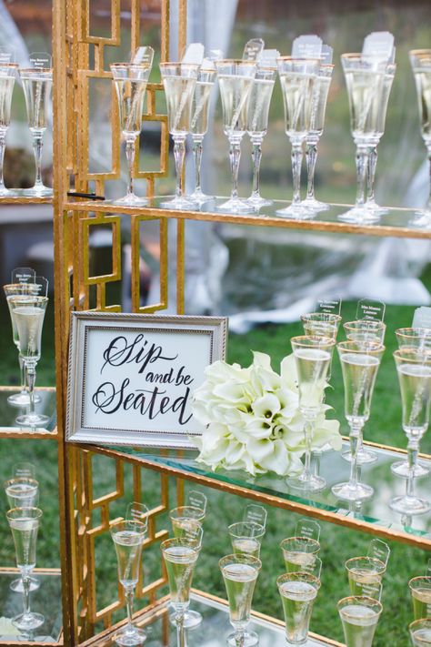 Morgan Stewart's champagne tower: http://www.stylemepretty.com/2016/06/20/steal-the-look-morgan-stewarts-glam-all-white-wedding/ Morgan Stewart Wedding, Bohemian Chic Decor, Wedding Ceremony Ideas, Drink Bar, All White Wedding, Tent Reception, Glam Wedding, Wedding Places, Wedding Seating