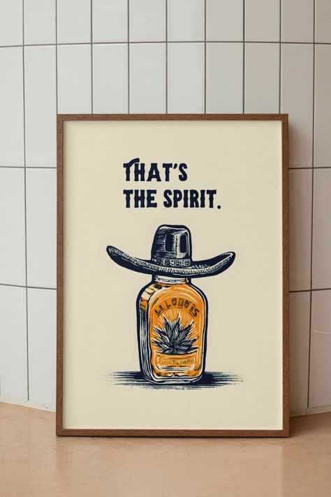 Tequila Wall Decor | Bar Cart Wall Art | Home Bar Decor | Dorm Wall Art | Cocktail Wall Art | Alcohol Wall Art | Quirky Retro Home Decor

Elevate your living space with our tequila art print. This quirky and retro-inspired alcohol wall art is a great unique addition to your home bar decor or dorm!

★ Digital download - simply print, frame and hang!
★ Purchase includes 5 size ratios

This is a digital item only, no physical item will be sent Drinking Crafts, Bar Gallery Wall, Tequila Wall, Cuadros Aesthetic, Tequila Art, Bar Cart Wall Decor, College Dorm Art, Bar Cart Poster, Alcohol Wall