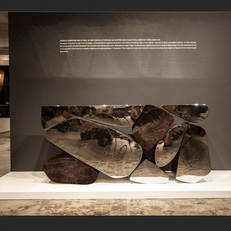 Whilst building the stone walls for his mansion in Connecticut, Barlas Baylar found himself gazing at the countless number of fieldstones, collected from his land. Inspired by the unique arrangements of the stonewall. Barlas questioned how he could create a functional and artisanal piece, hence, the Stones console idea was spawned. Combining polished bronze or stainless steel with custom lacquer color options. Swipe right to view the custom finishes available. Stone Console, Unique Console Table, Luxury Console, Hudson Furniture, Trade Show Design, Console Table Decorating, Schematic Design, Nose Drawing, Stone Walls