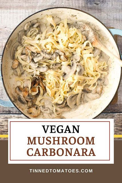 An easy vegan mushroom carbonara recipe. It's super creamy, packed with mushrooms and tossed through freshly cooked tagliatelle. Just delicious! Fettuccine Carbonara, Mushroom Carbonara, Tagliatelle Recipe, Tagliatelle Pasta, Creamy Pasta Sauce, Noodle Recipes Easy, Vegan Mushroom, Best Pasta Salad, Carbonara Recipe